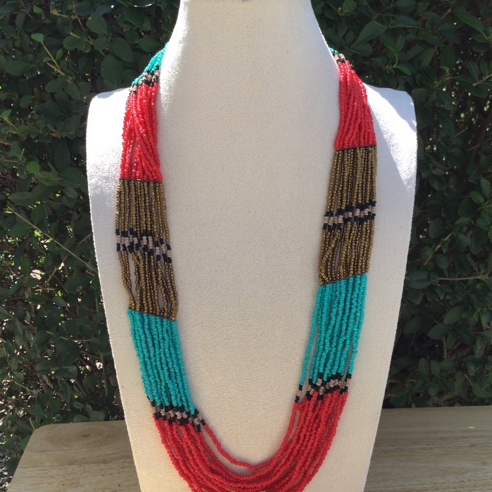 Southwestern Style Seed Bead Necklace